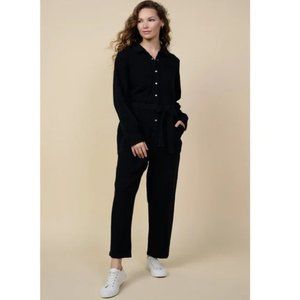 Cotton Twill Skies Are Blue Black Utility Coveralls Jumpsuit
